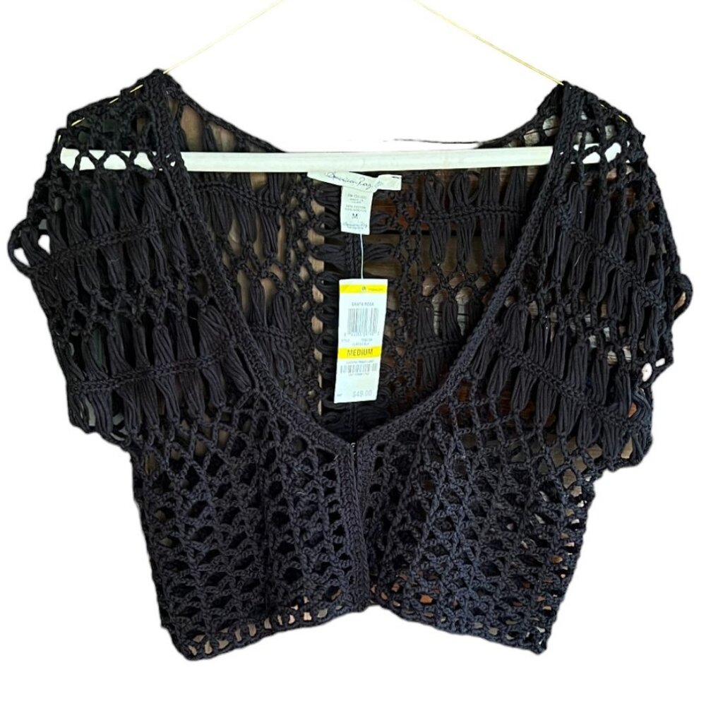 NWT American Rag Black Crochet Shrug, Size M